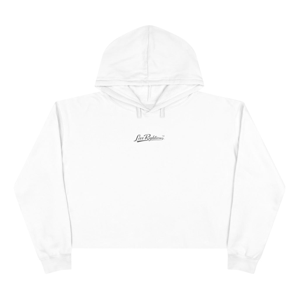 Cropped Script Logo Hoodie — Minimal White Crop Sweatshirt