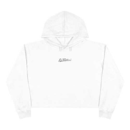 Cropped Script Logo Hoodie — Minimal White Crop Sweatshirt