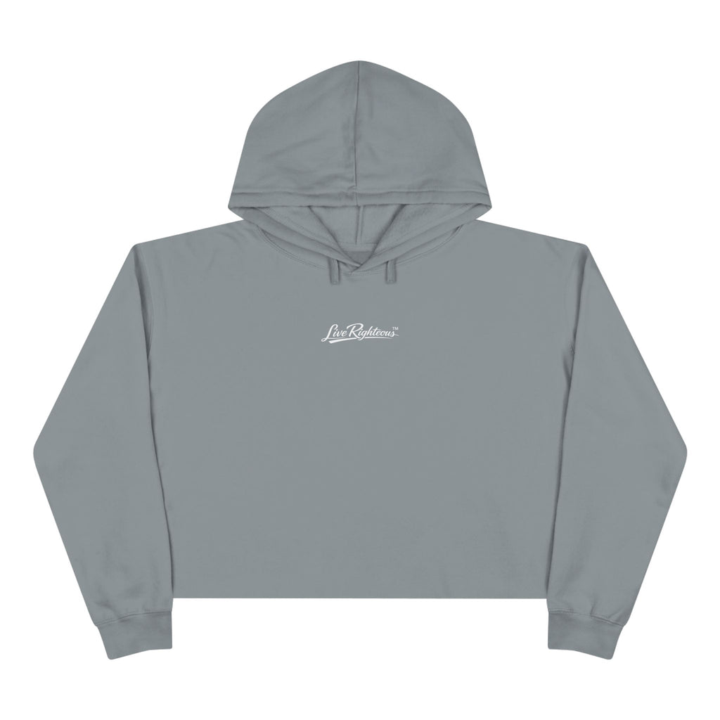 Cropped Script Logo Hoodie — Minimal White Crop Sweatshirt