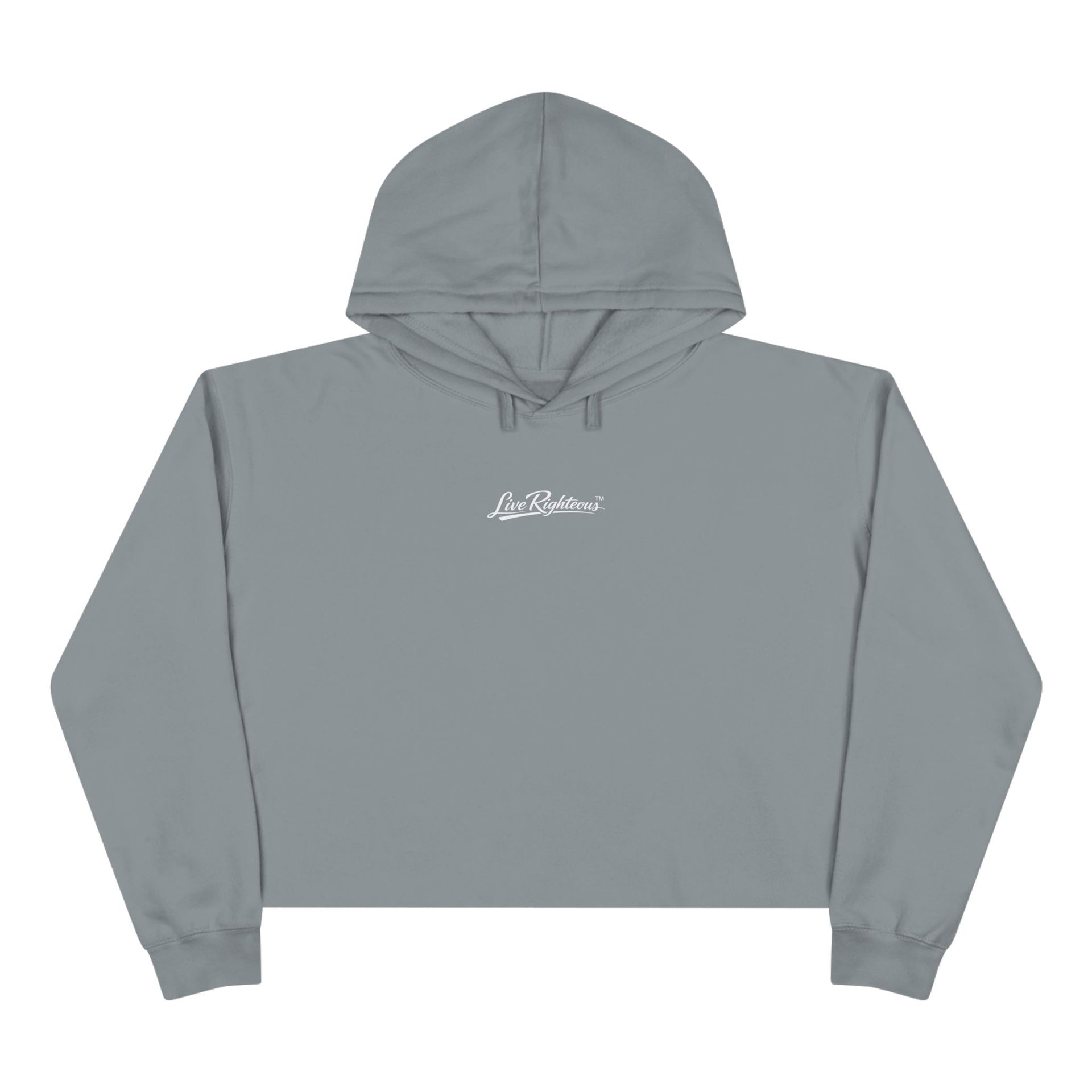 Cropped Script Logo Hoodie — Minimal White Crop Sweatshirt