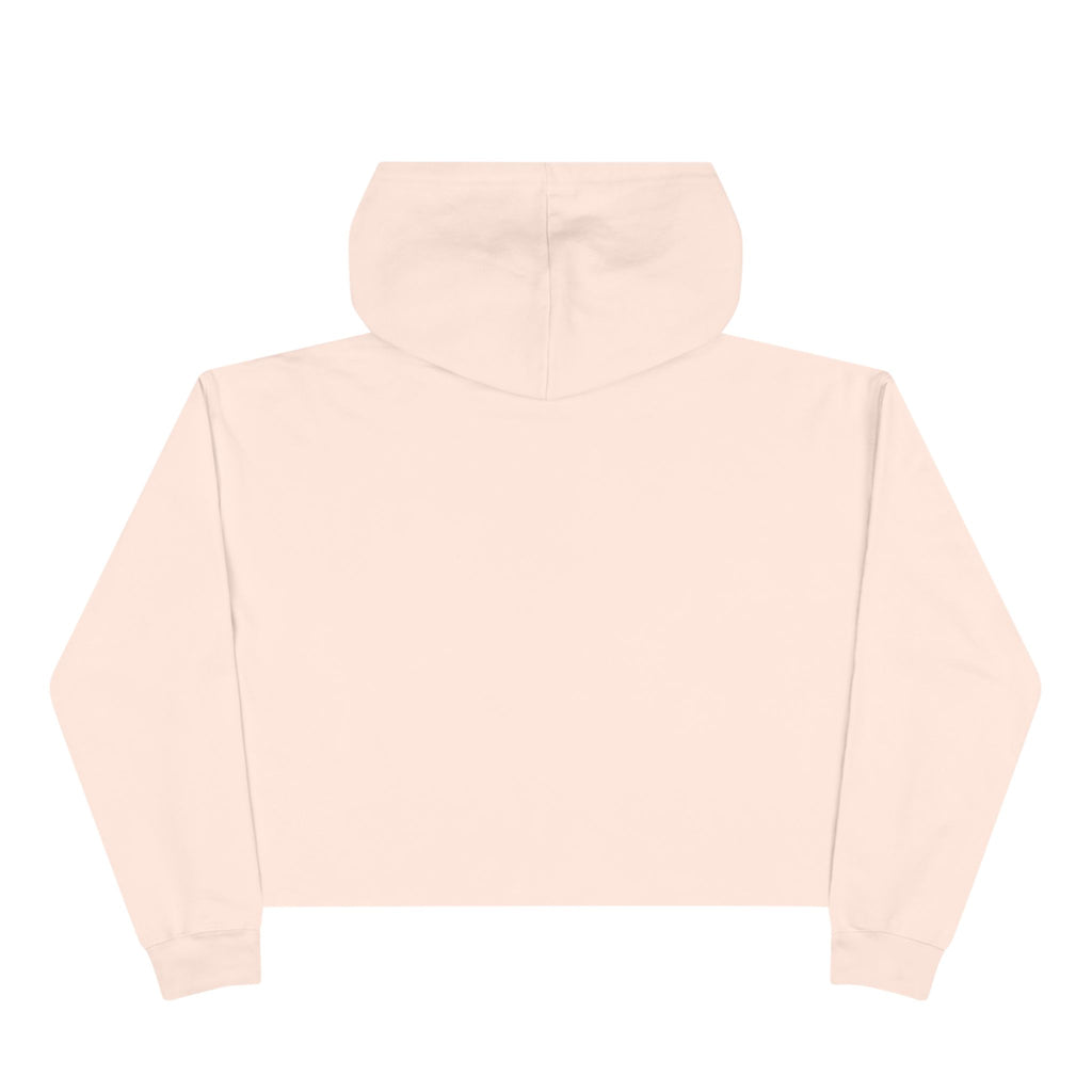 Cropped Script Logo Hoodie — Minimal White Crop Sweatshirt