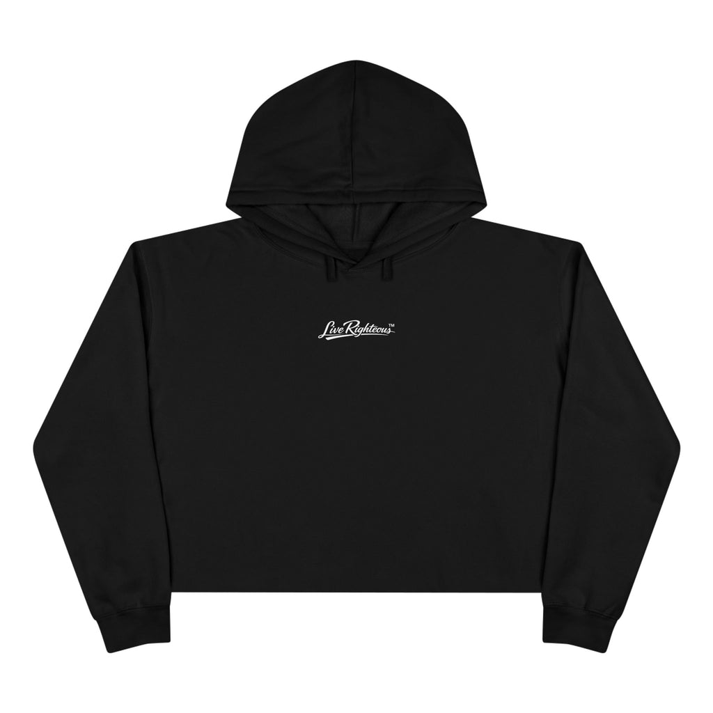 Cropped Script Logo Hoodie — Minimal White Crop Sweatshirt