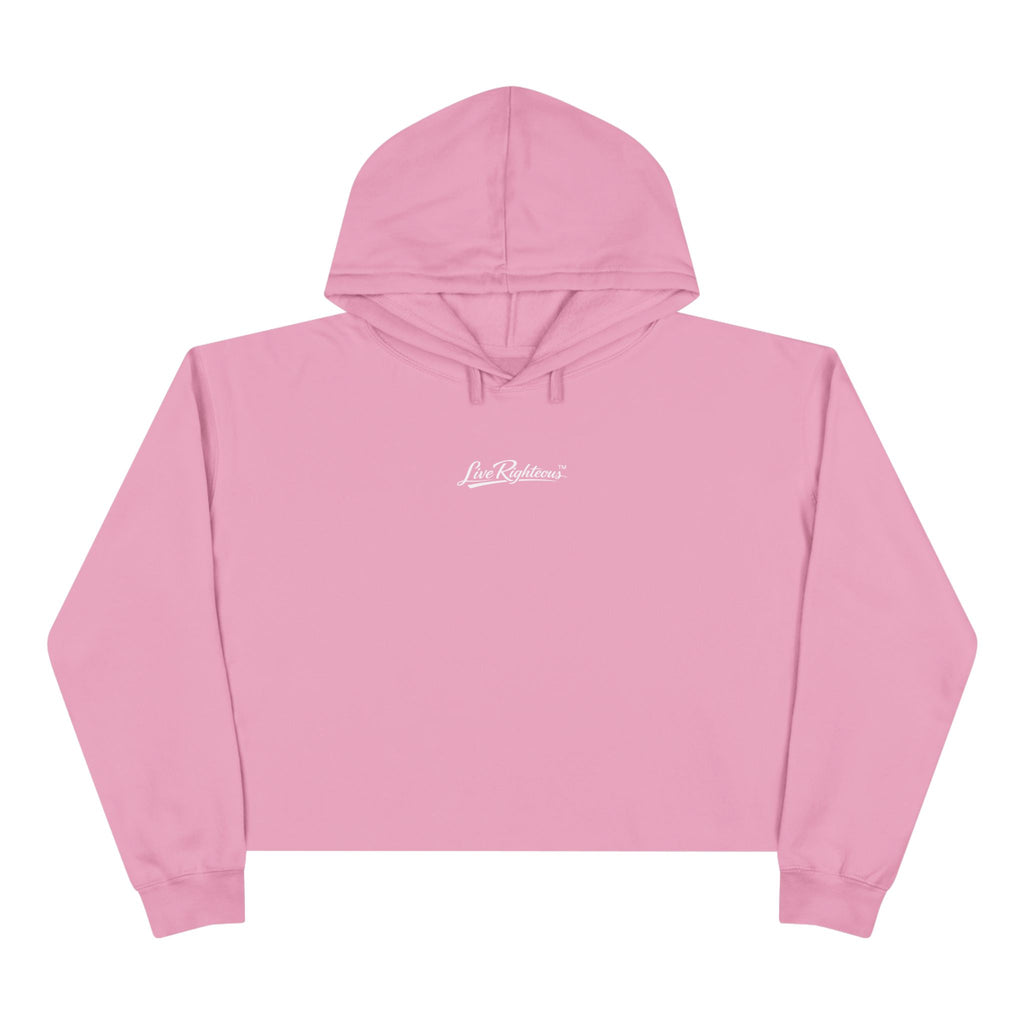 Cropped Script Logo Hoodie — Minimal White Crop Sweatshirt
