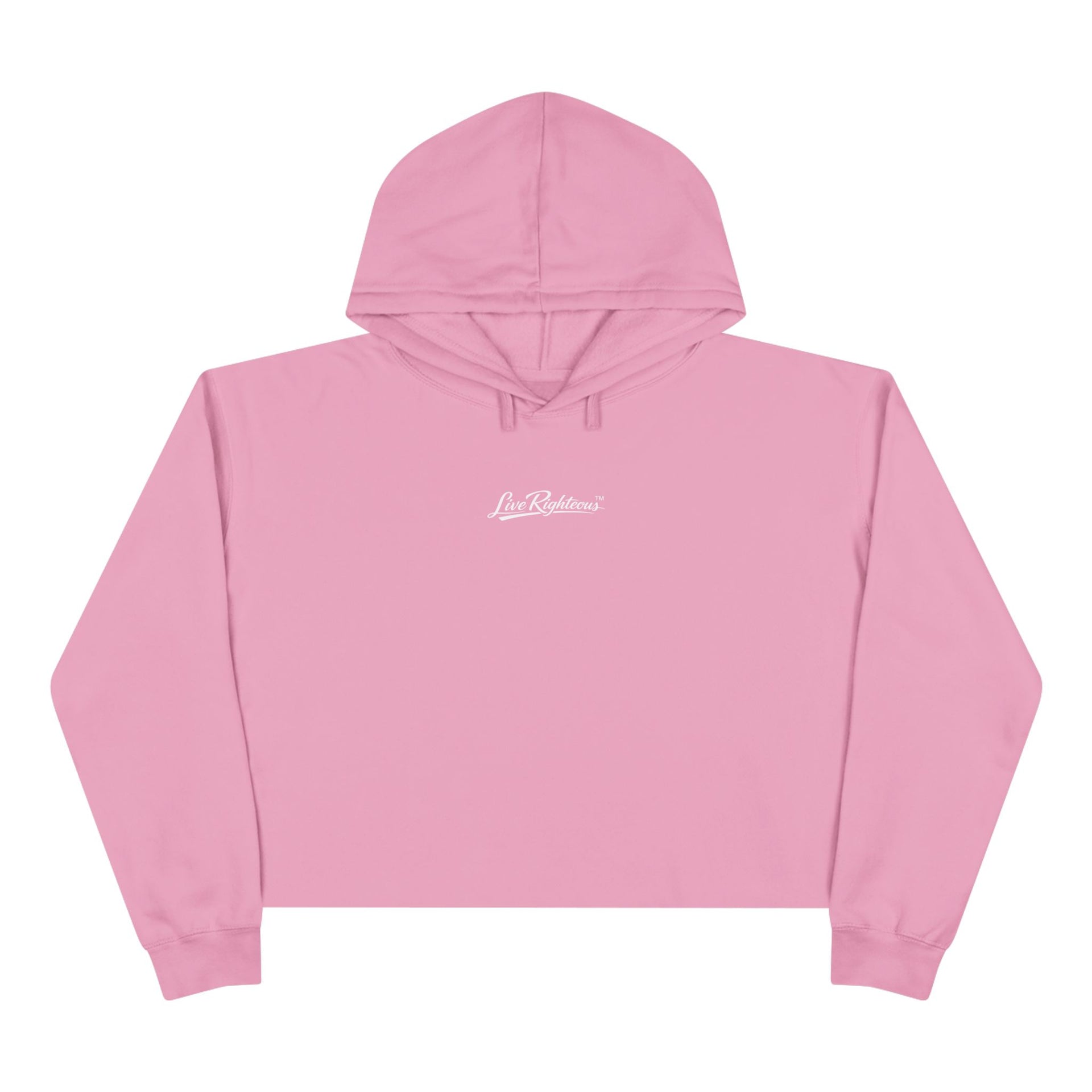 Cropped Script Logo Hoodie — Minimal White Crop Sweatshirt