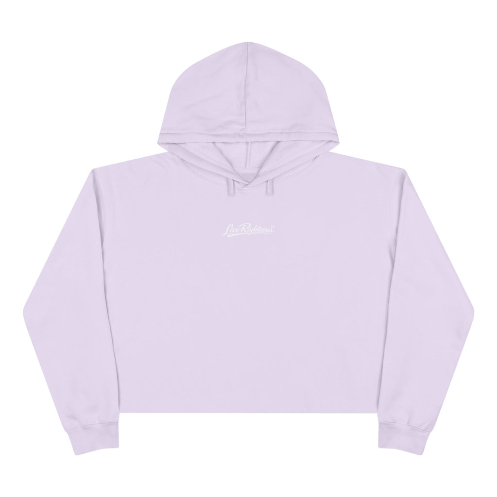 Cropped Script Logo Hoodie — Minimal White Crop Sweatshirt