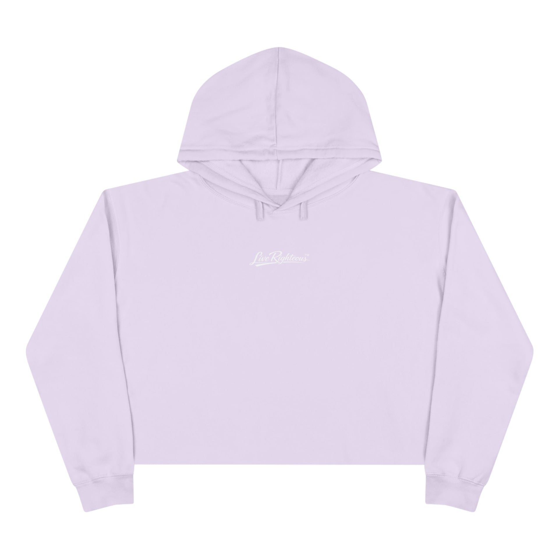 Cropped Script Logo Hoodie — Minimal White Crop Sweatshirt