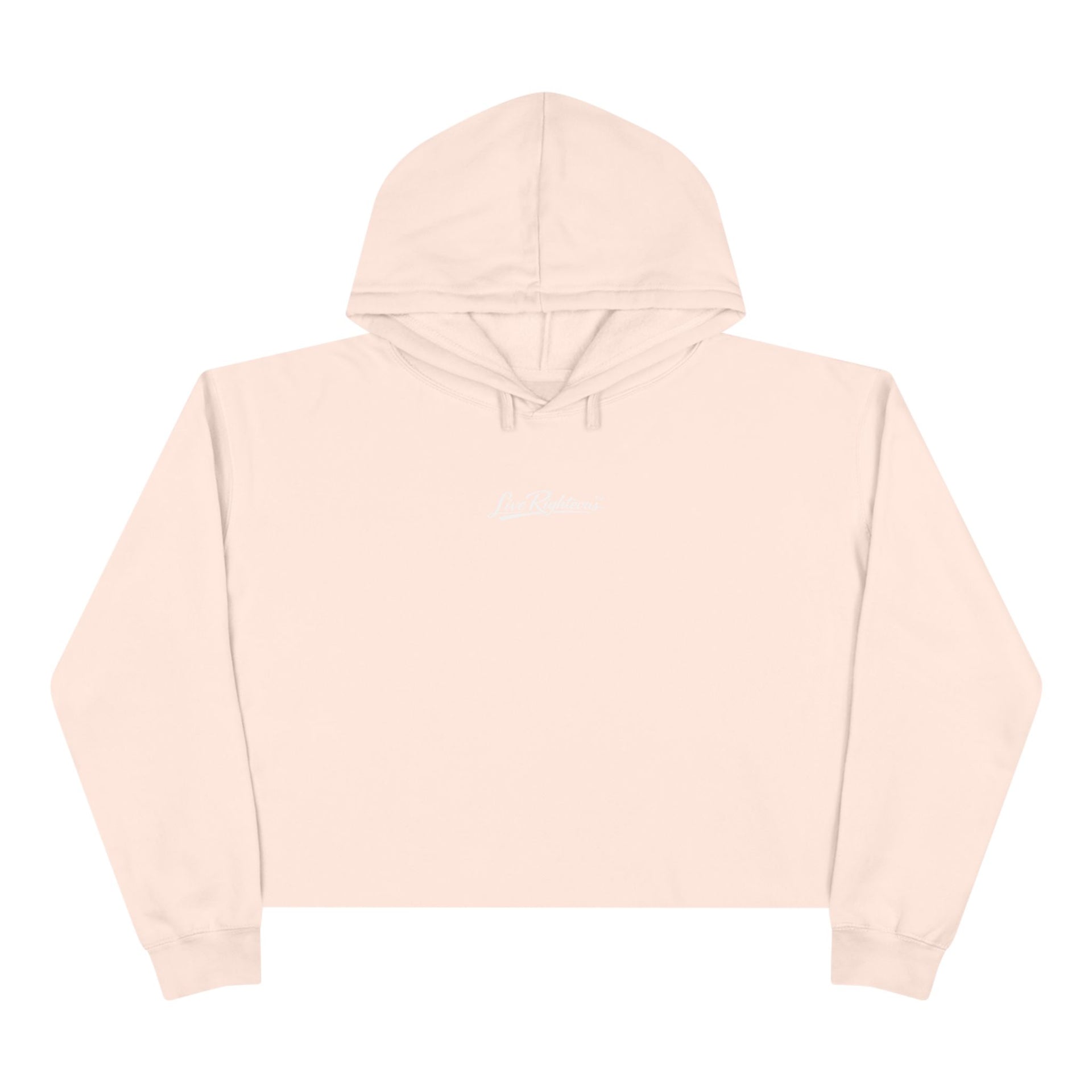 Cropped Script Logo Hoodie — Minimal White Crop Sweatshirt